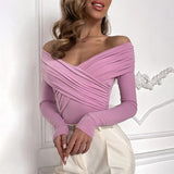 Women's Crossed Bodysuit with Long Sleeves