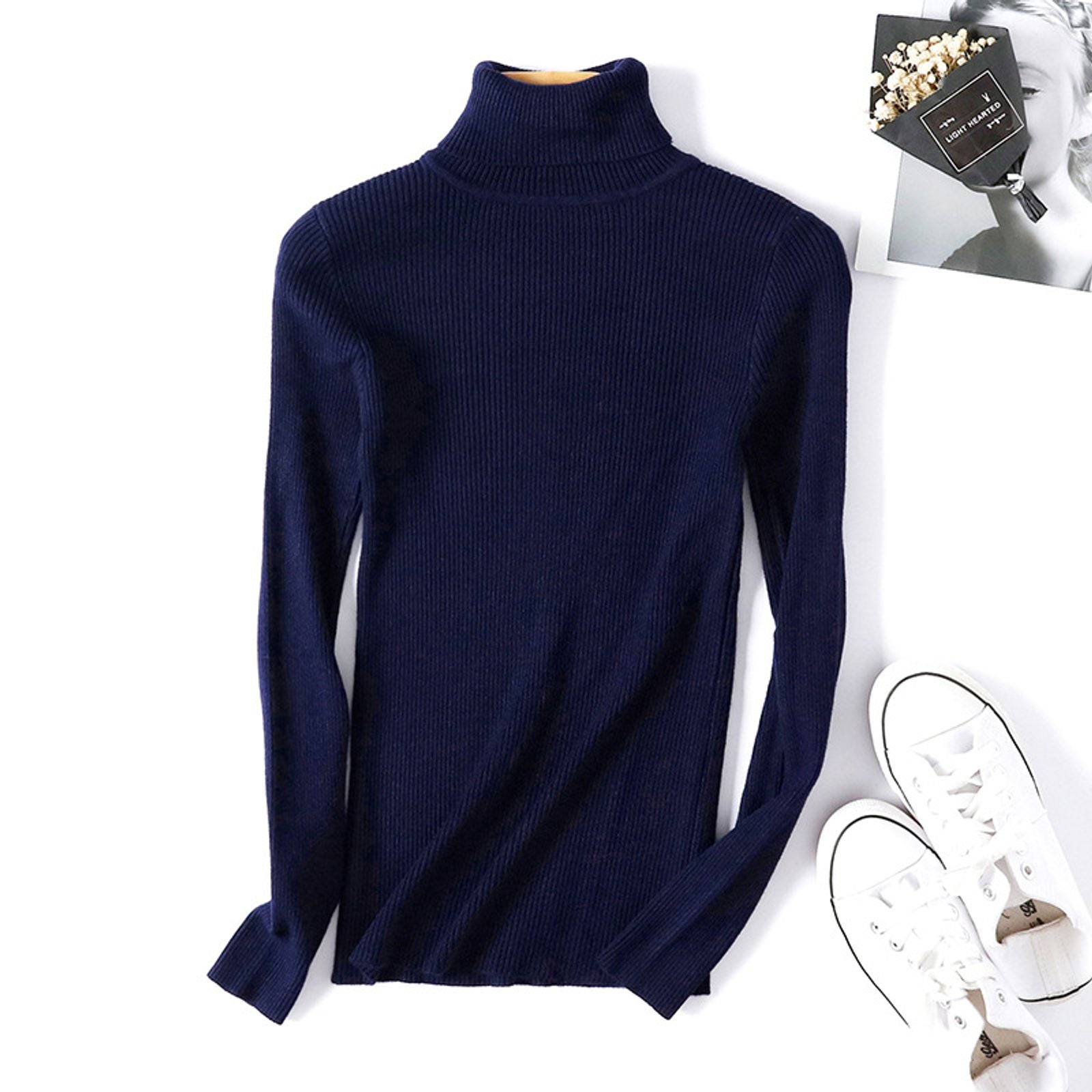 Casual Women's Knitted Turtleneck Sweater