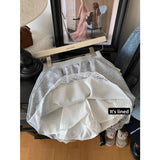 Grey Lace Trim High Waist Casual Shorts for Women