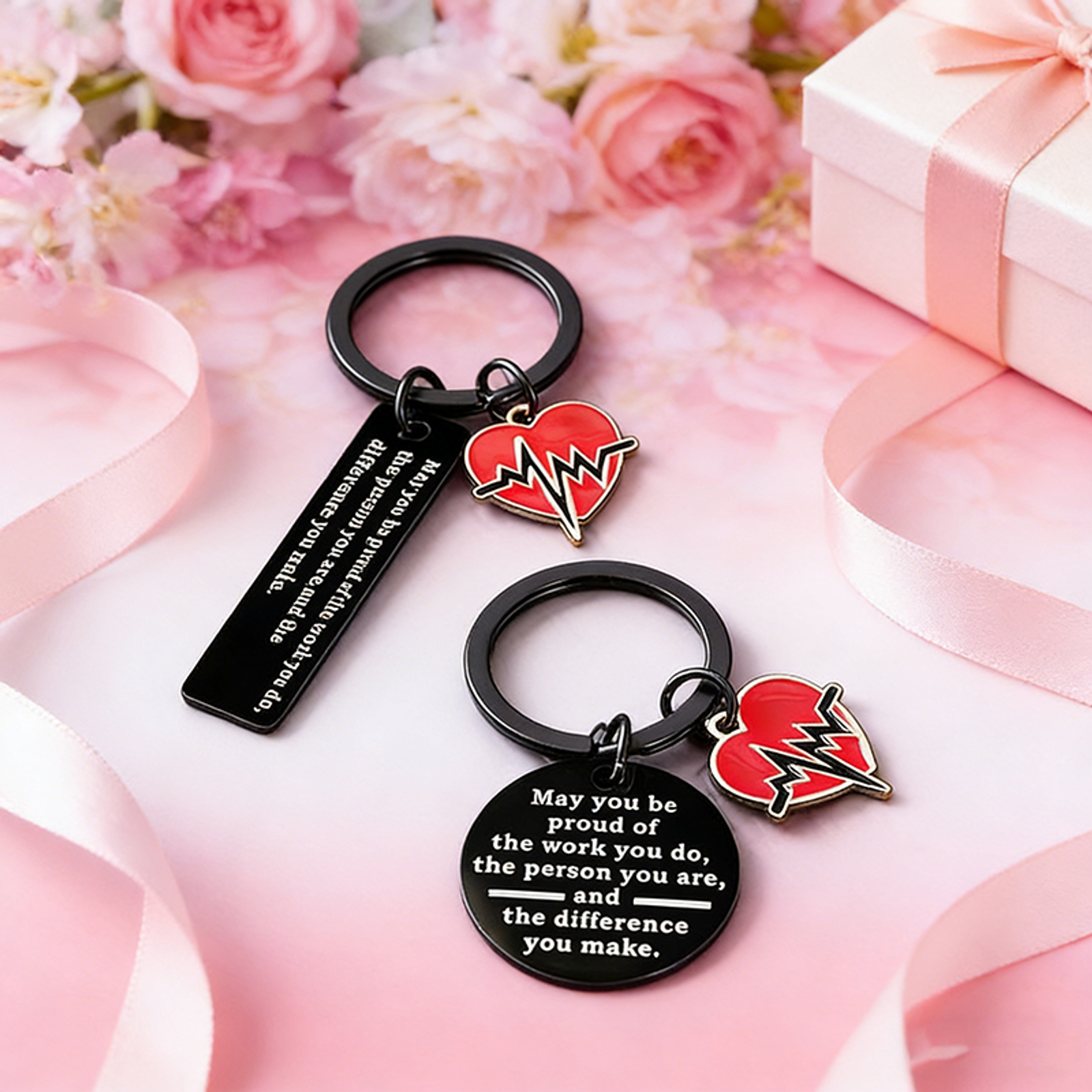 Fashion Heart Pendant Keychain - Unisex Gift Accessory