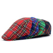 Colorful British Plaid Newsboy Cap for Men and Women