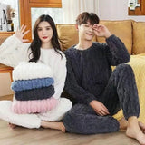 Women's Thickened Coral Velvet Winter Pajamas Set
