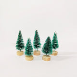 Mini Christmas Tree Ornament Set - 5/8pcs Decorative Cedar Pine
