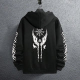 Men's Black Casual Hoodie for Autumn and Winter