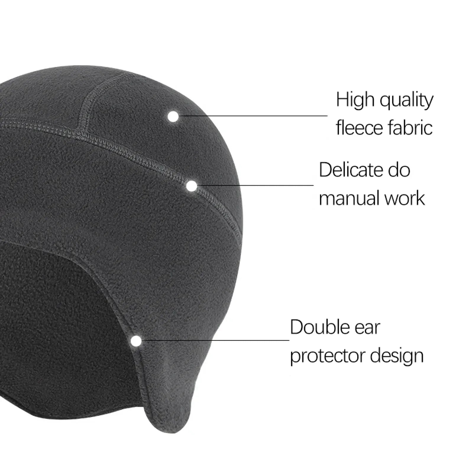 Fleece Earflap Hat for Winter Cycling and Skiing