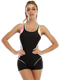 2023 Plus Size Patchwork Sport One Piece Swimsuit for Women