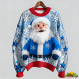 3D Printed Santa Claus Snowflake Ugly Sweater