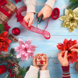 20 Pcs Glitter Artificial Christmas Flowers for Holiday Decor