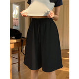 Ladies' Casual Loose Solid Color Shorts with Pockets