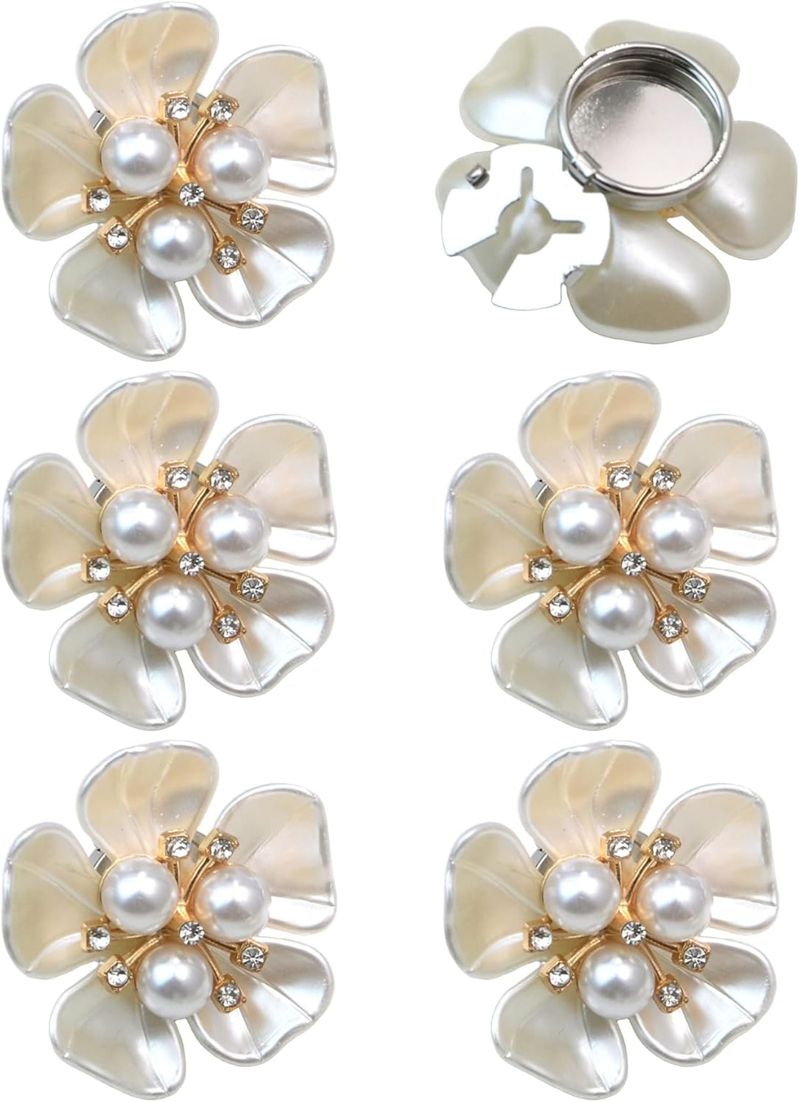 Elegant Shell Pearl Flower Cufflinks for Men and Women