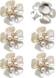 Elegant Shell Pearl Flower Cufflinks for Men and Women
