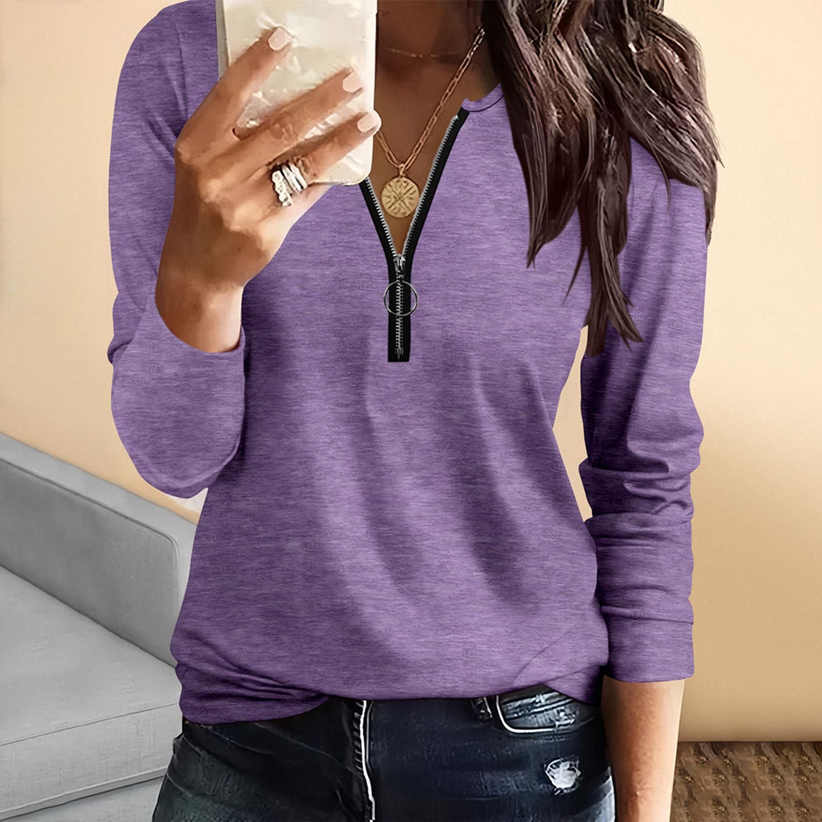 Summer Women's Casual Long-Sleeved Printed T-Shirt