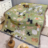 Vintage Jacquard Grassland Sheep Camping Picnic Blanket