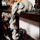 Cute Elephant Figurines Set with Baby Elephant