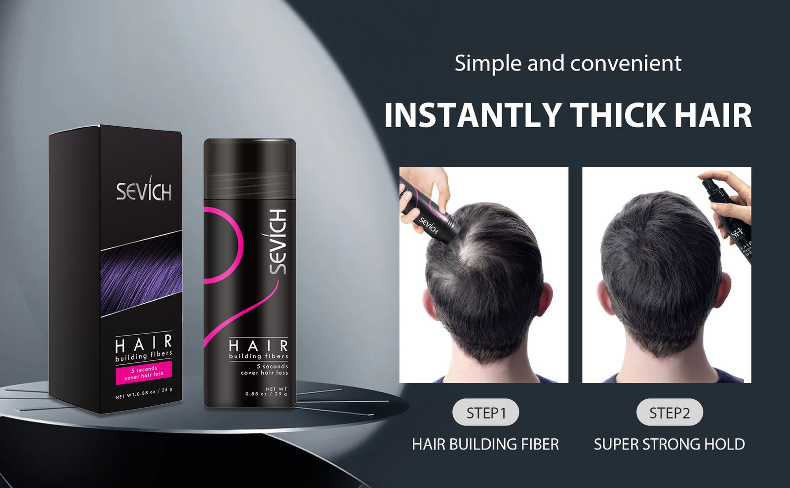 SEVICH Hair Building Fiber Set for Hair Loss Treatment