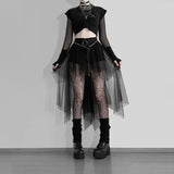 High-Waisted Irregular Skirt for Women - Gothic Style