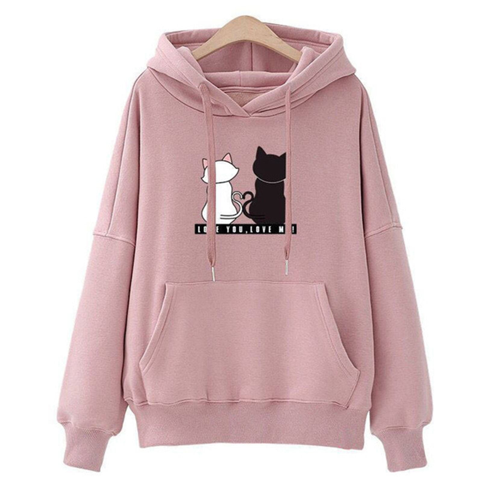 Women's Casual Cat Pattern Hoodie - Autumn 2024
