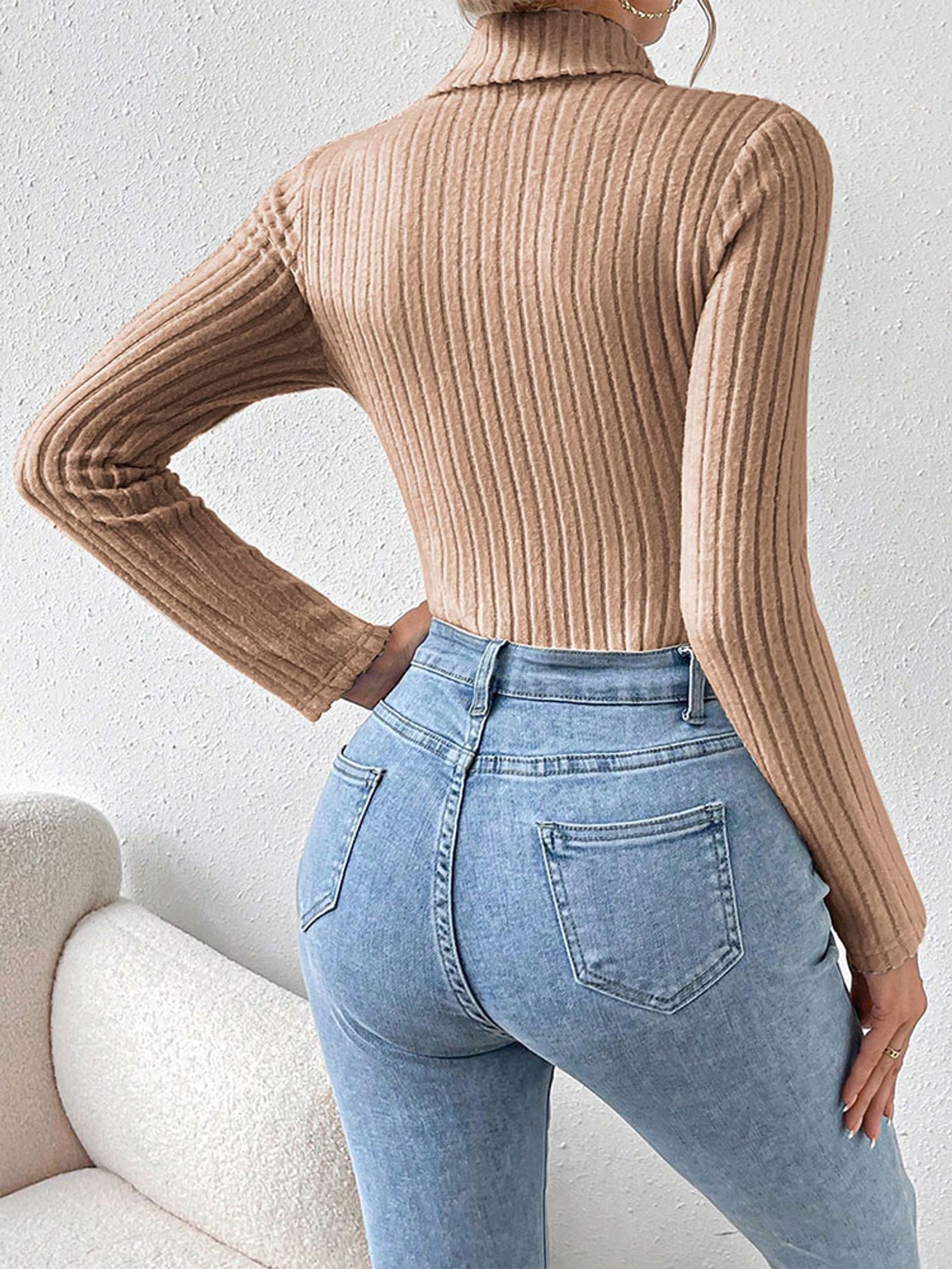 Autumn Women’s Solid Turtleneck Bodysuit