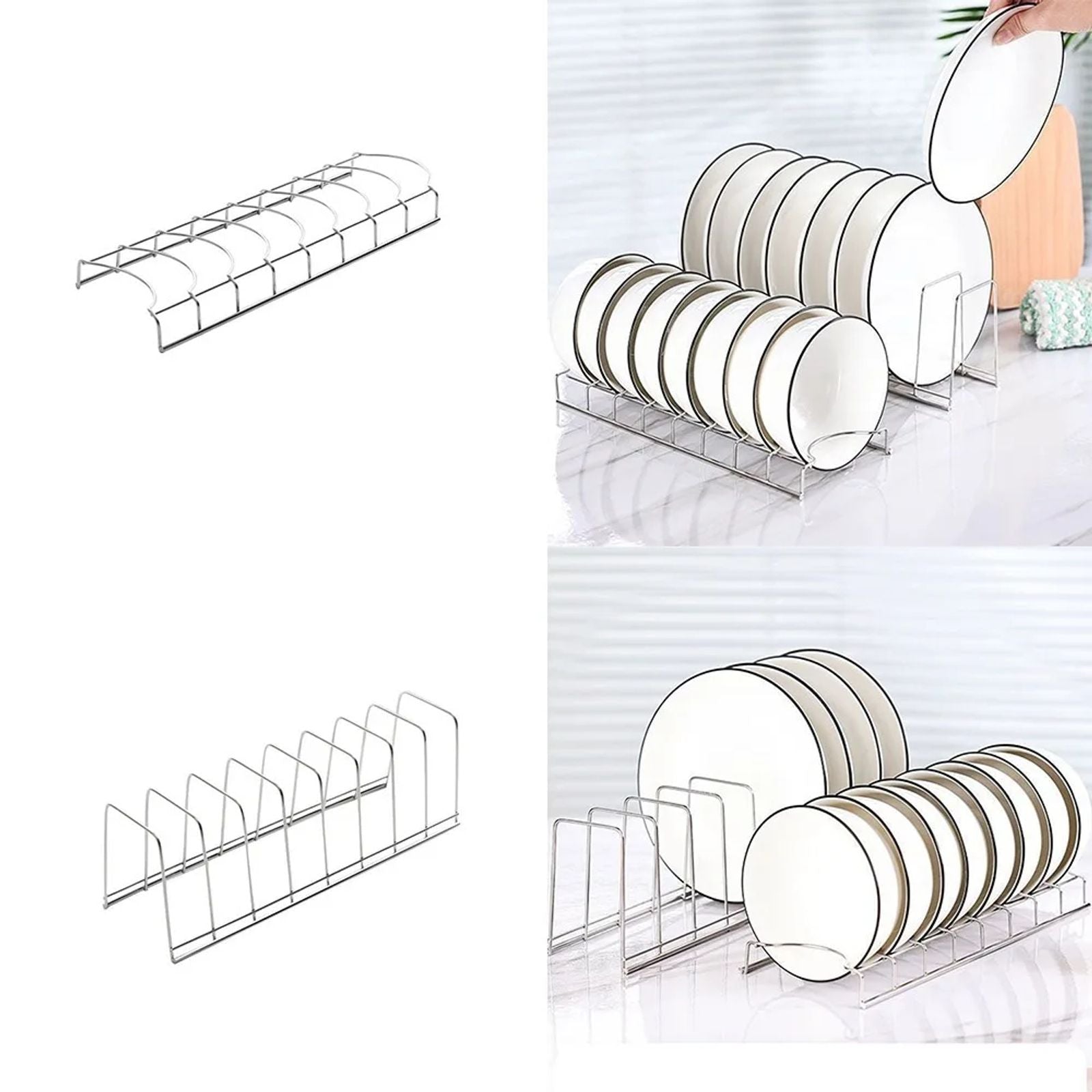 Stainless Steel Dish Draining Rack - Space Saving Kitchen Holder