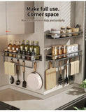Multifunctional Wall Mounted Seasoning Storage Rack