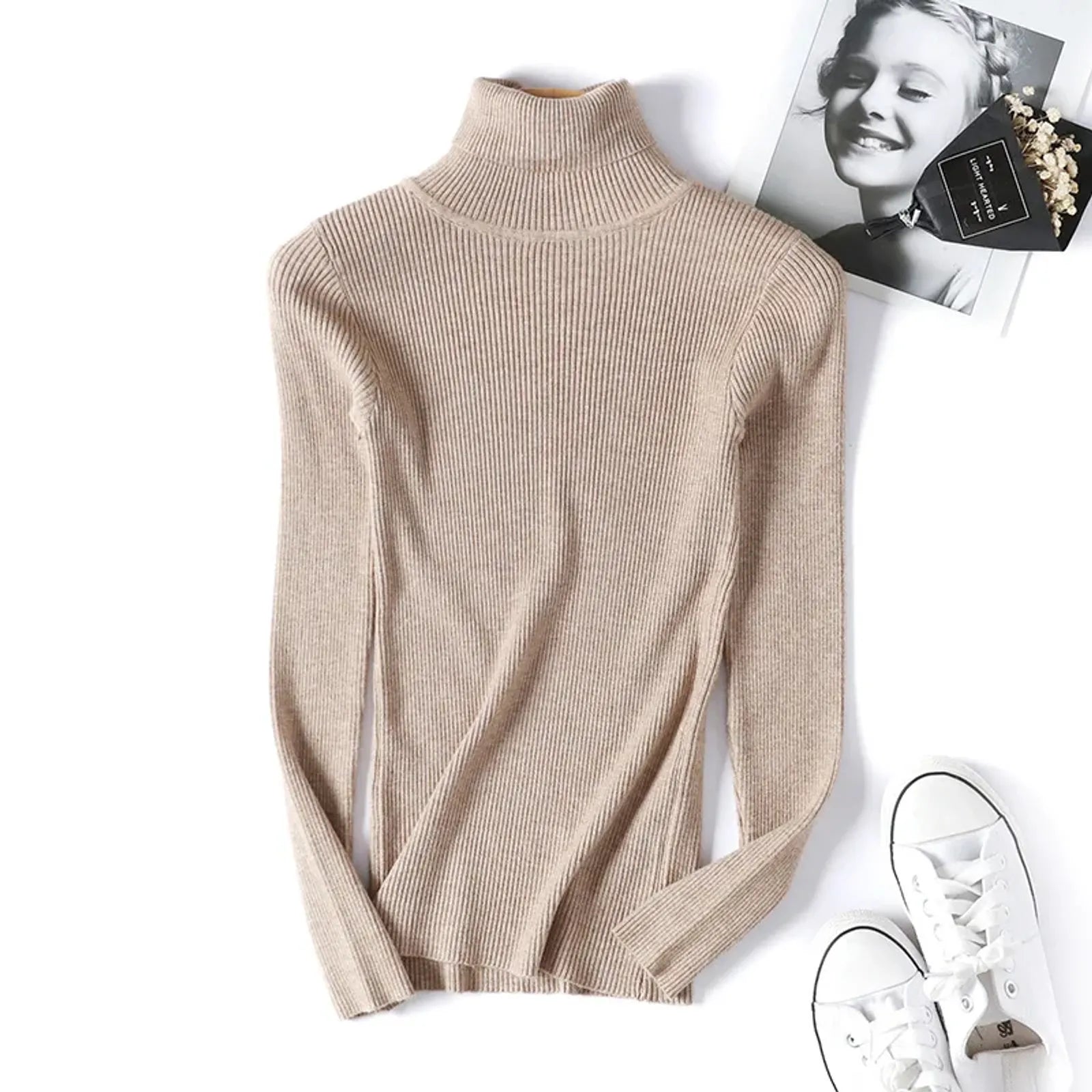 Casual Women's Knitted Turtleneck Sweater