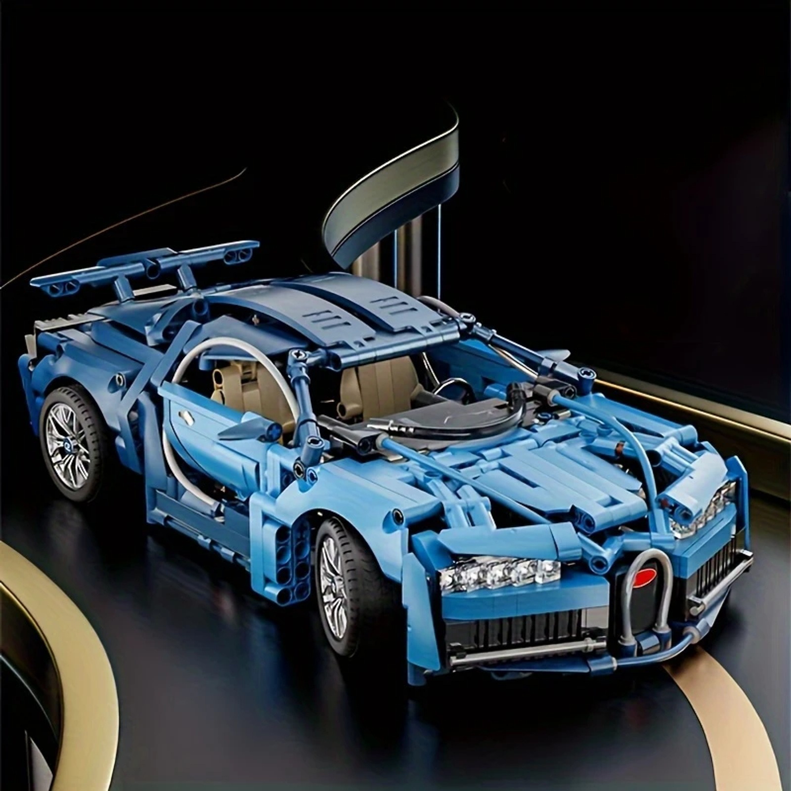 1634-Piece Blue Supercar Building Block Set