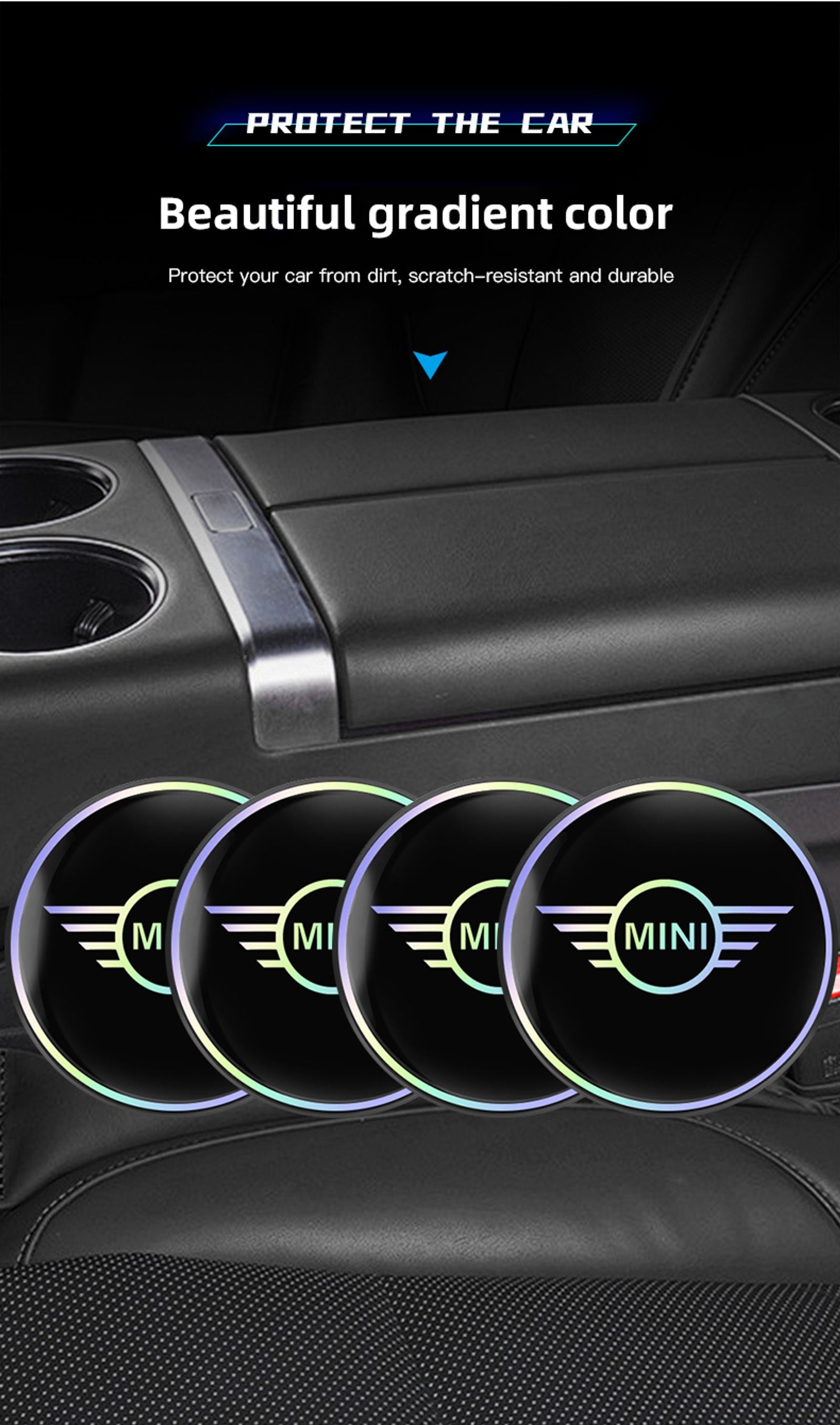 2Pcs Car Cup Mat for MINI Cooper