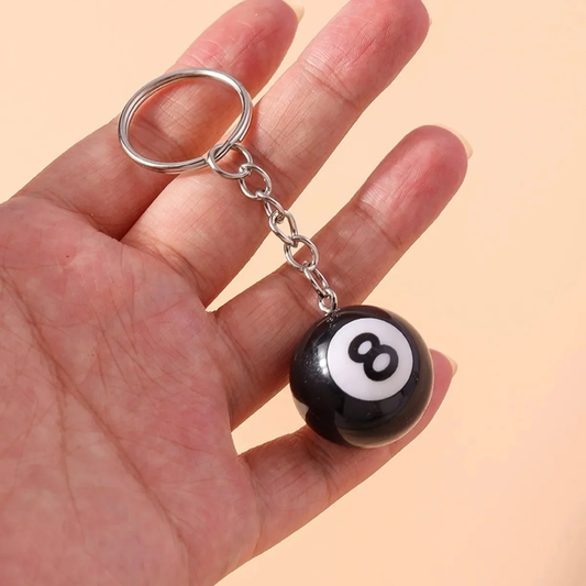 25mm Black No.8 Billiard Keychain Mini Ball Pendant