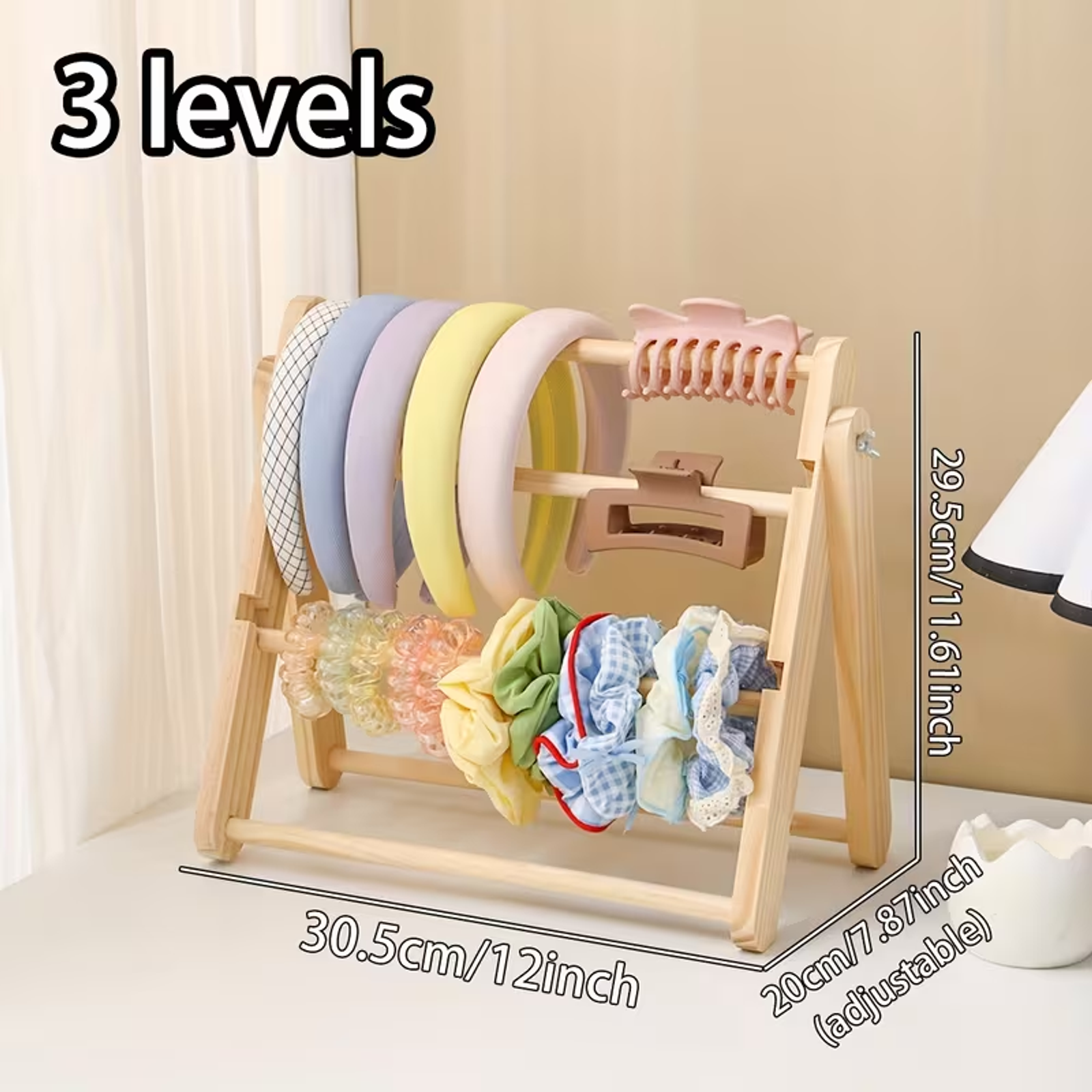Solid Wood Multi-Layer Jewelry Display Rack
