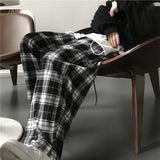 Oversized Black Plaid Women’s Sweatpants