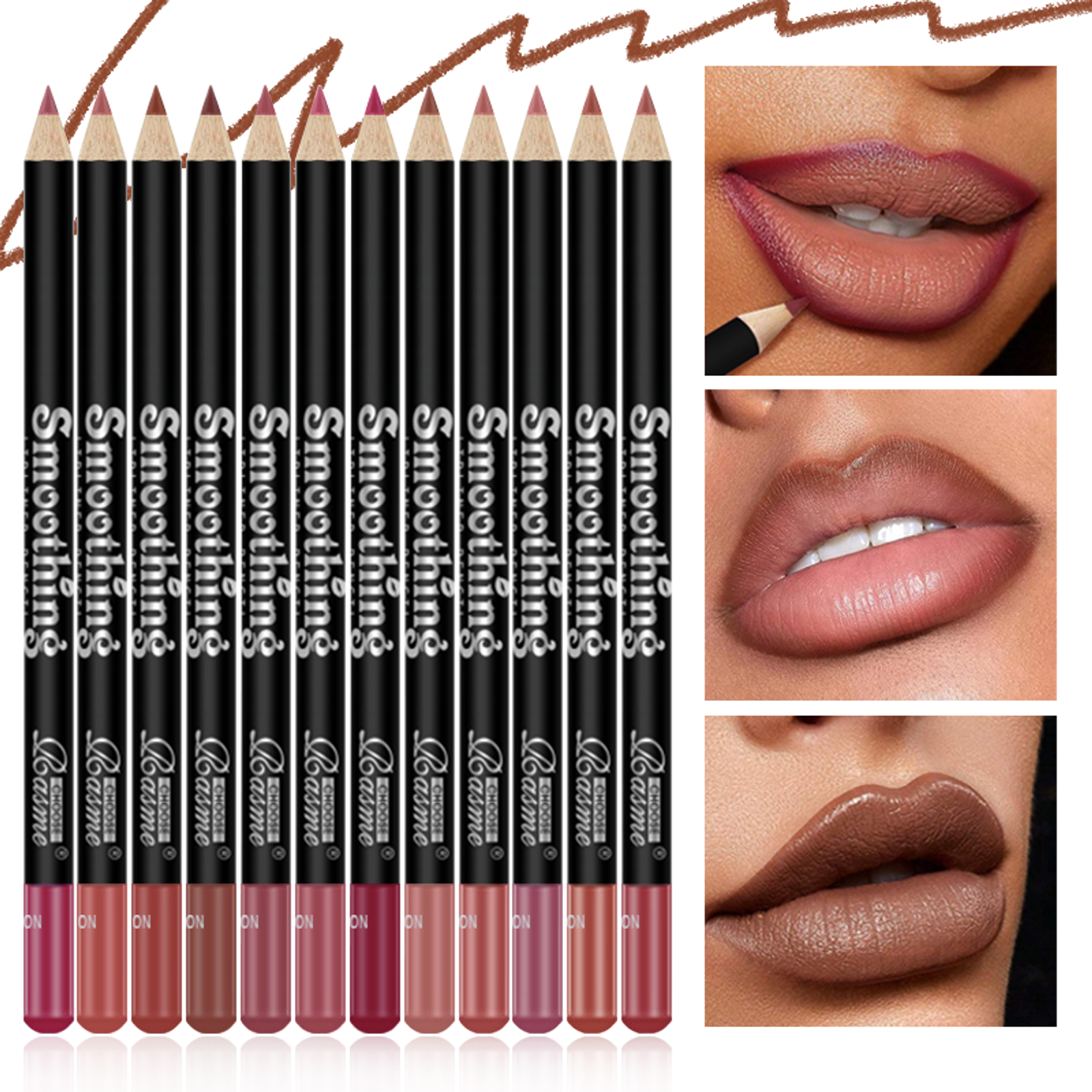 12-Piece Professional Lip Liner Pencil Set