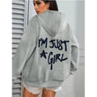 Women's Casual Pocket Hoodie with Letter Print