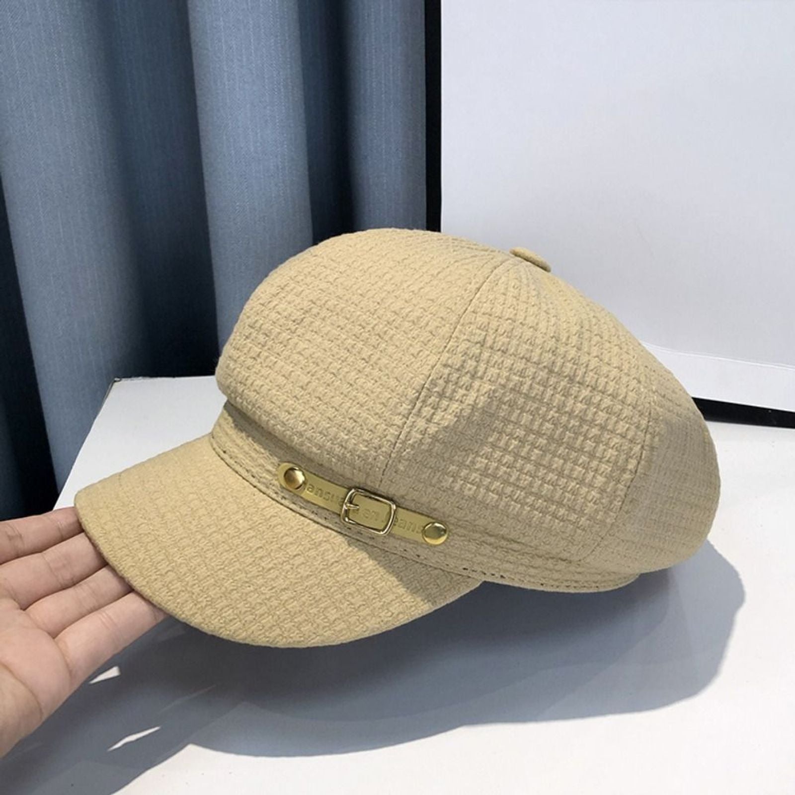 Casual Octagonal Newsboy Hat for Autumn and Winter