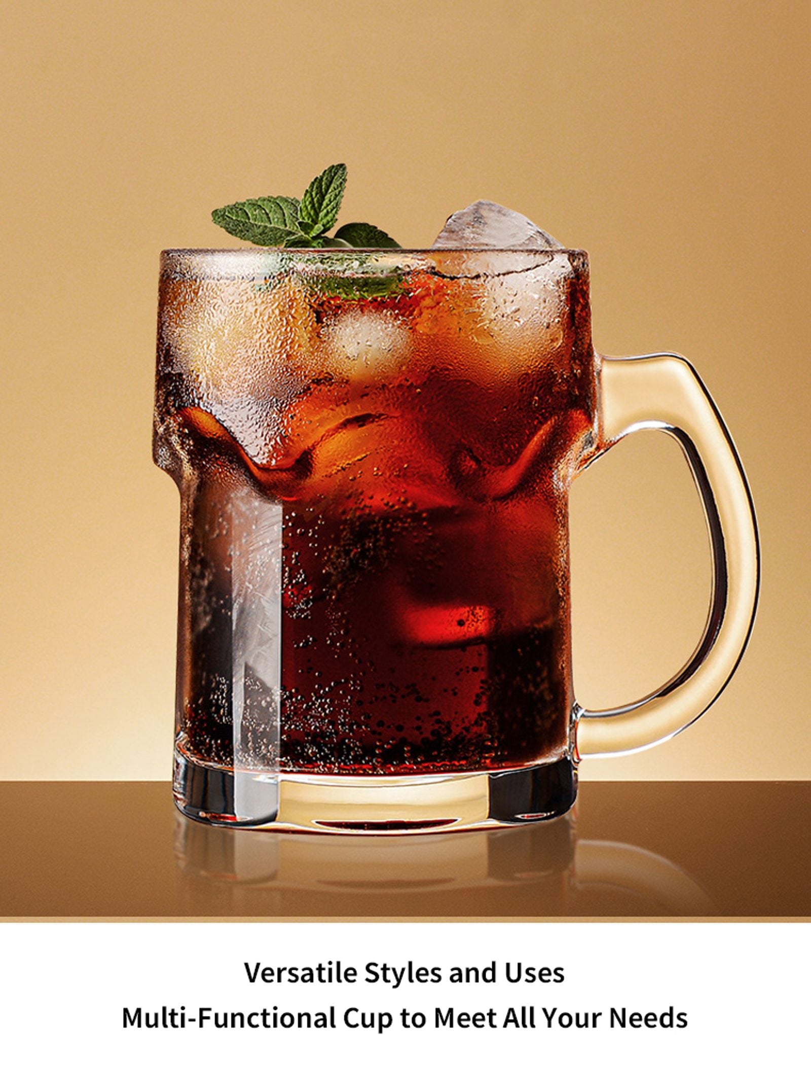 Lilac Thickened Glass Beer Mug - 405-500ml Heavy Duty Cup