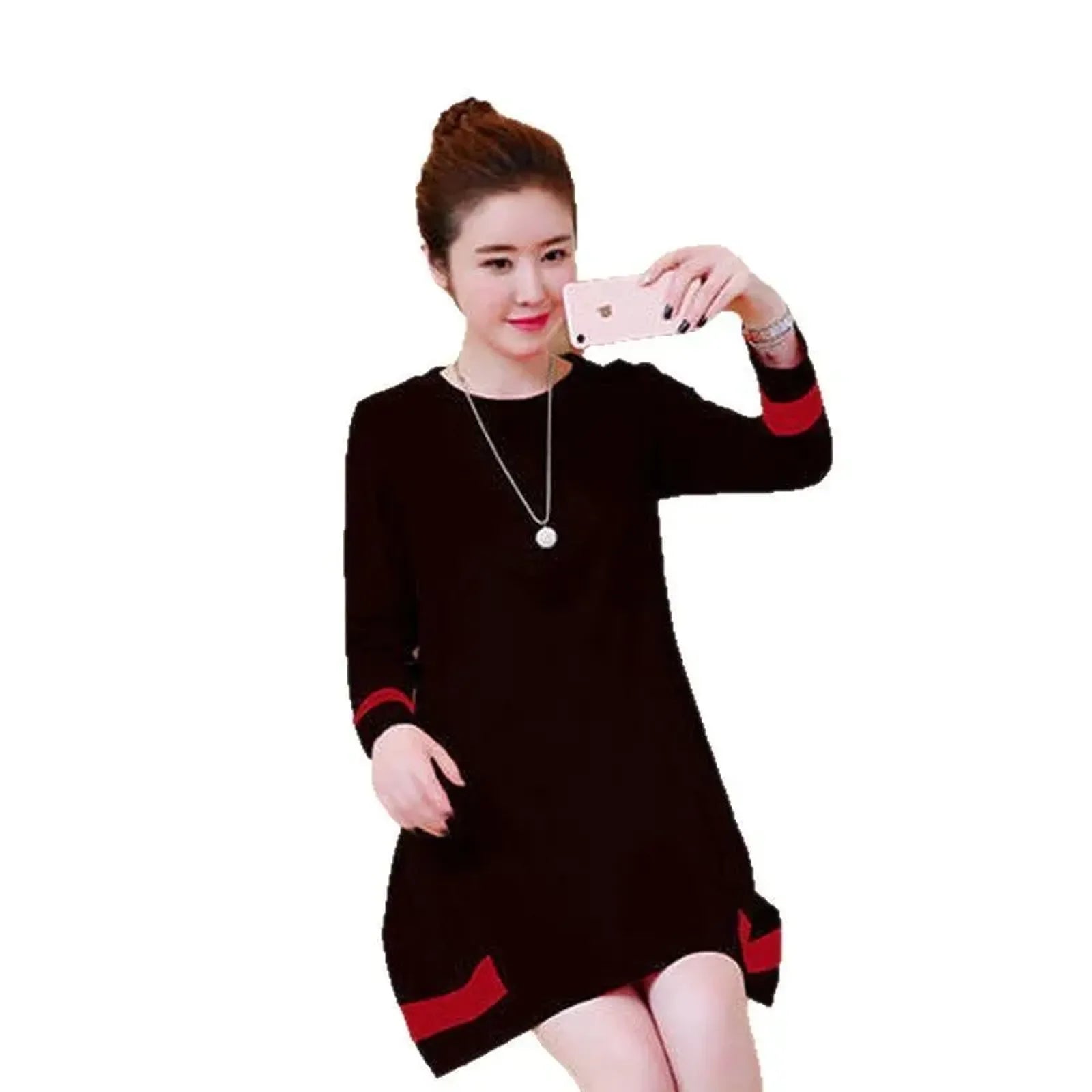 Plus Size Women's Long Sleeve T-Shirt Dress