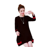Plus Size Women's Long Sleeve T-Shirt Dress