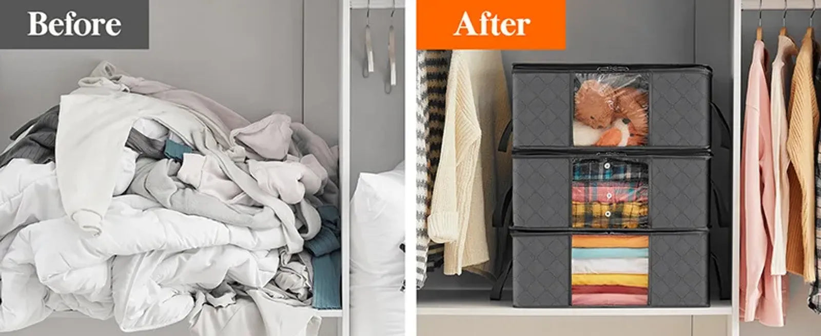 Foldable Large Capacity Storage Bags for Clothes & Blankets