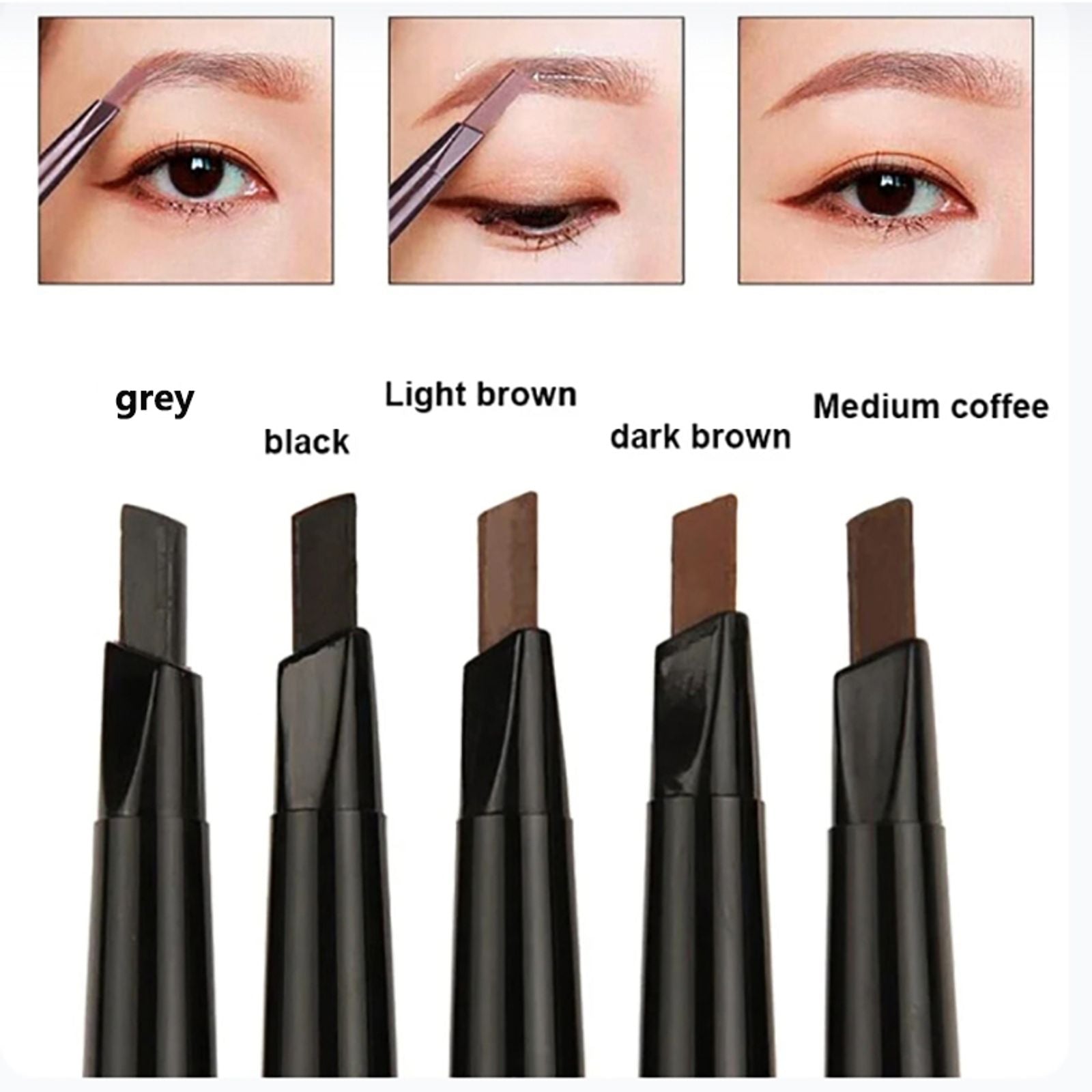 2 in 1 Waterproof Eyebrow Pencil - Long Lasting & Easy to Use