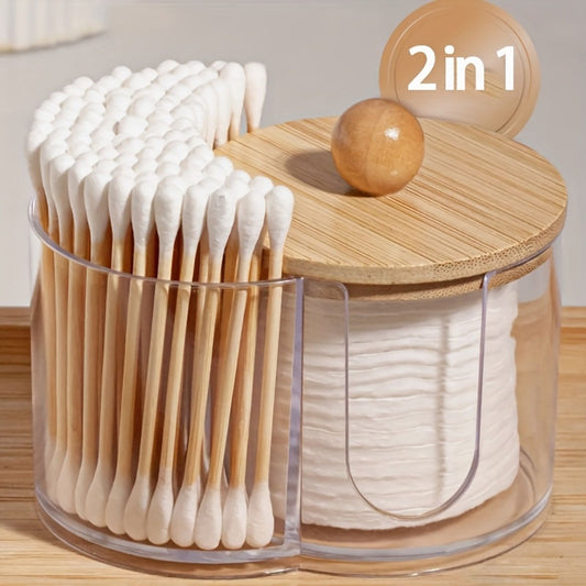 Dual Compartment Cotton Swab and Ball Organizer