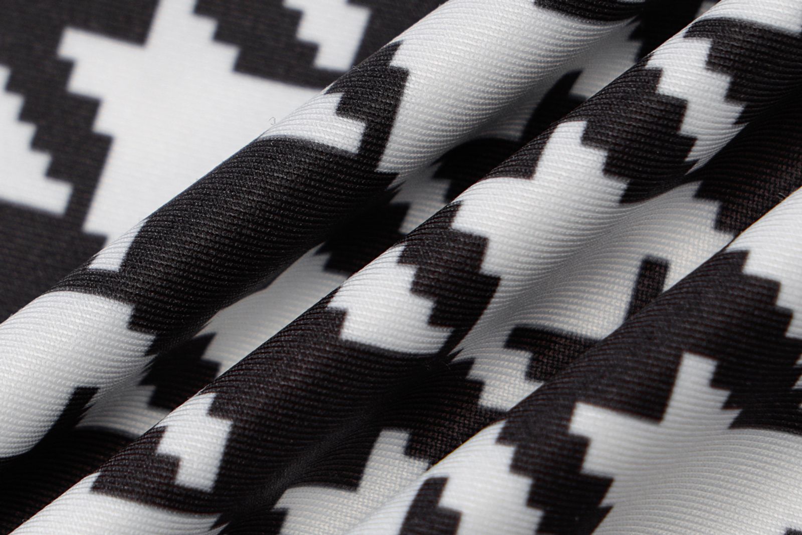 Houndstooth Print Long Sleeve Midi Dress for Women