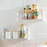 Self-Adhesive Plastic Storage Rack for Bathroom and Kitchen