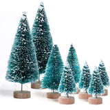 Mini Wooden Christmas Tree in Blue Green White Gold