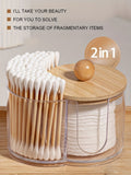 Dual Compartment Cotton Swab and Ball Organizer