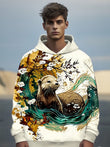 Men's DJ Otter Music Print Casual Hoodie