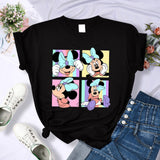 90s Y2K Mickey Print T-Shirt for Women