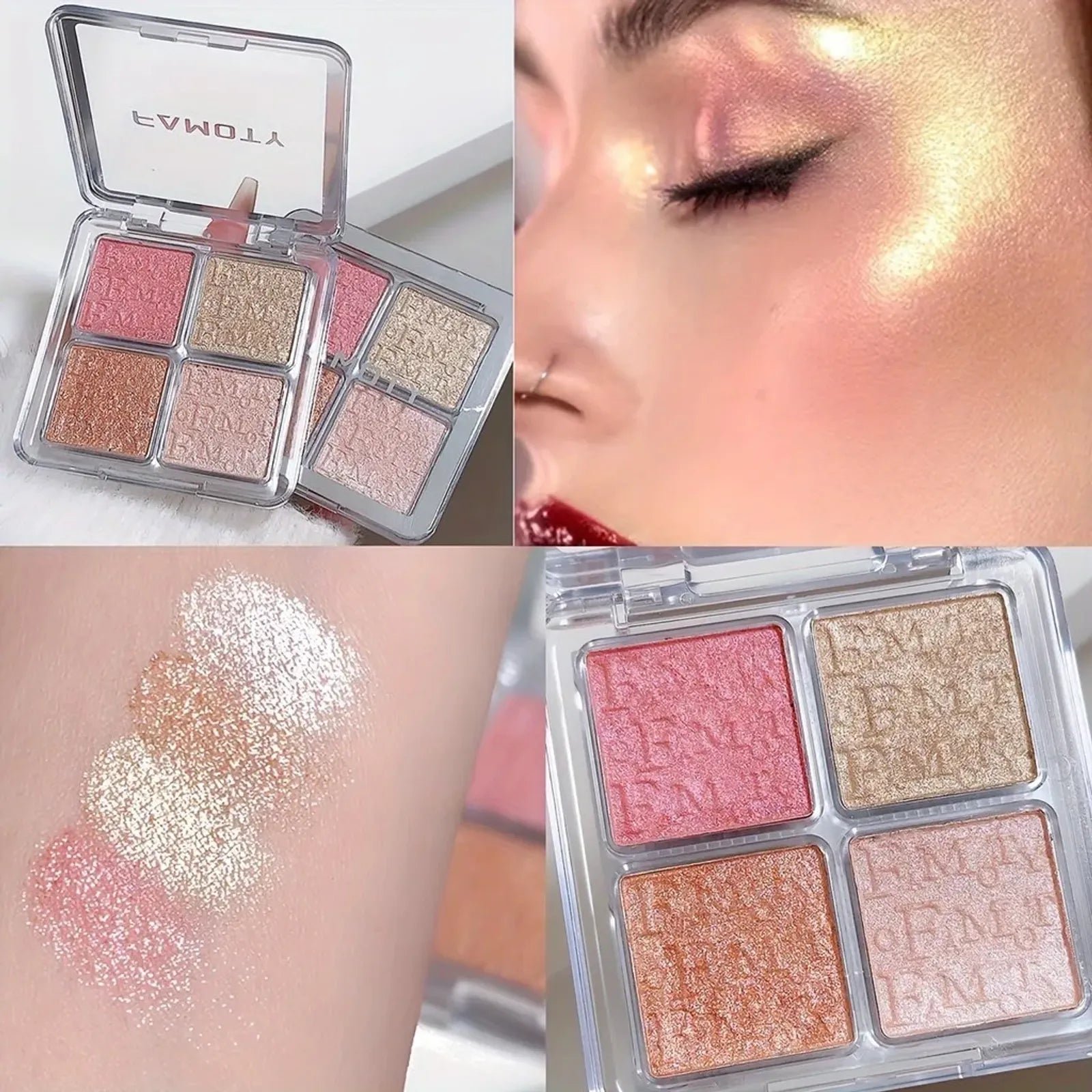 4 Color Face Highlighter Palette