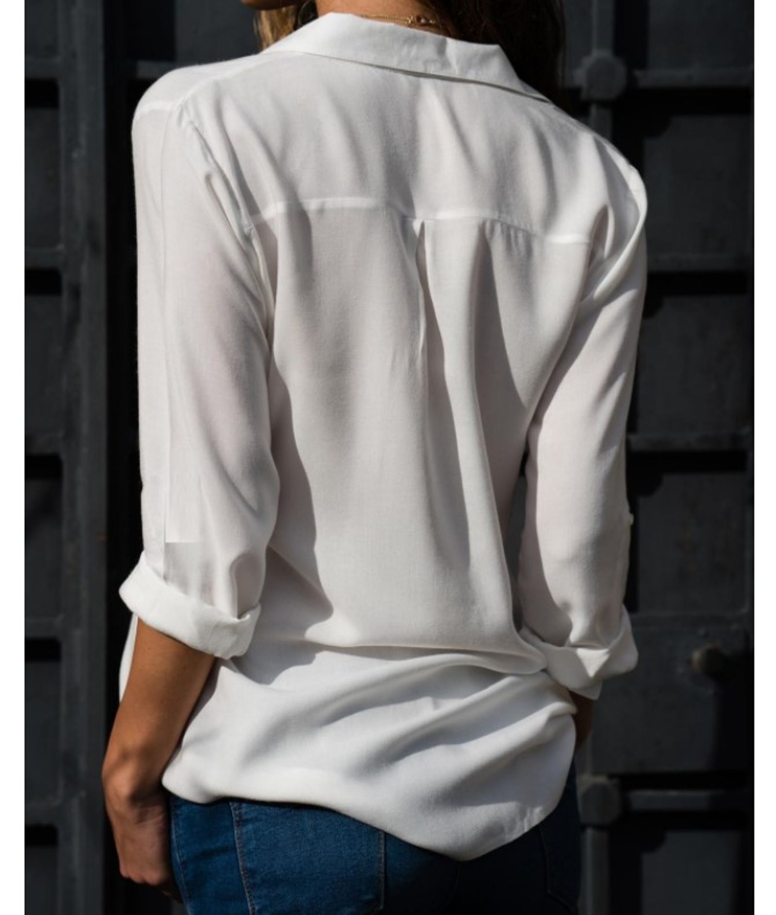 Women's Vintage Autumn Polo Collar Button-Up Blouse