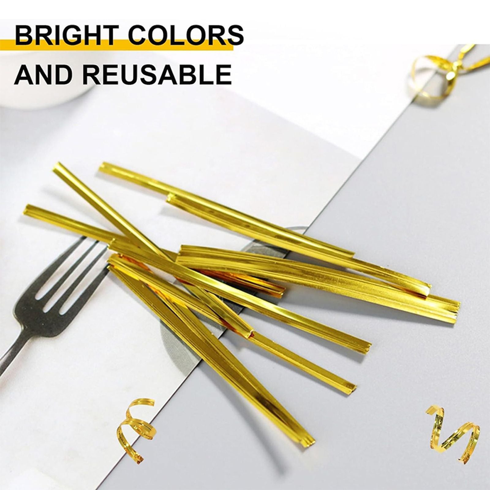 Reusable Metallic Twist Ties for Candy Bags and Gifts