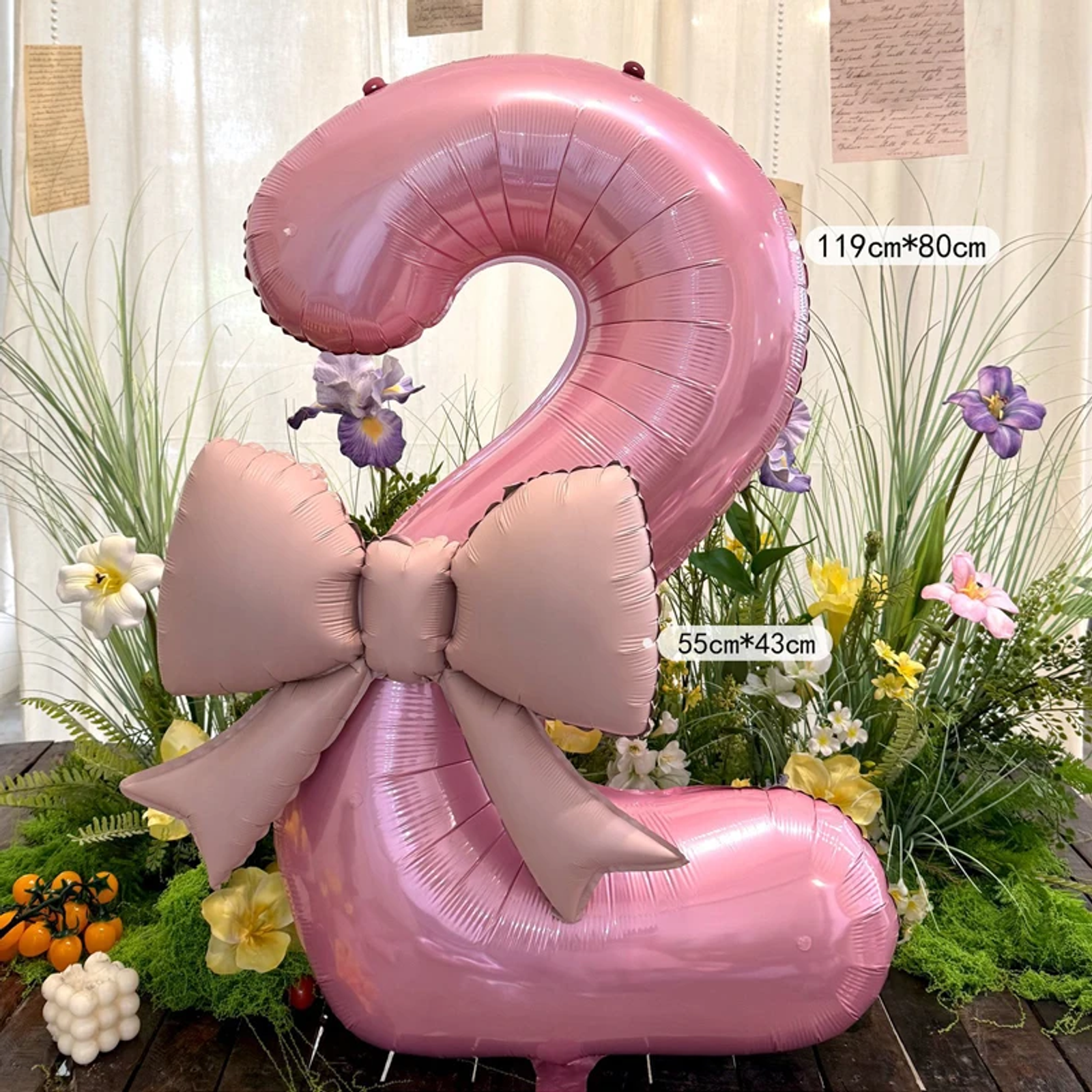 40-Inch Pink Bowknot Aluminum Foil Balloons