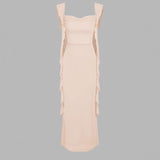 Backless Draped French Style Evening Gown